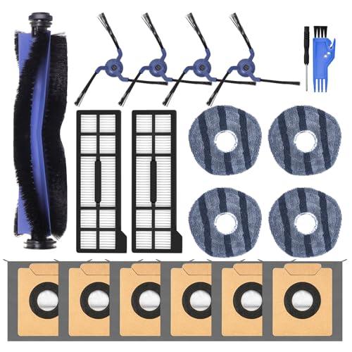 19 Pack X10 Pro Omni Replacement Parts Compatible with Eufy X10 Pro Omni Robot Vacuum Cleaner Accessories, 1 Main Roller Brush, 4 Mop Pads, 4 Side Brushes, 2 Hepa Filters, 6 Dust Bags, 2 Tool