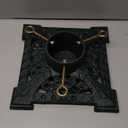 Huwena Christmas Tree Stand with Water Reservoir 8ft Christmas Tree Holder Real Xmas Artificial Trunks Stand Fits Up to 5" Pine Holder Base Cast Iron for Xmas Rustic Decoration Square(Green,Elegant)