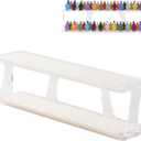 Tapeera Tabletop Stackable Minifigure Display Case Holds Up to 72 Minifigures Or Mini Block Sets - Acrylic Display Case for Figures Compatible with Major Brands - Minifig Shelf Organizer (White Base)
