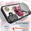 Bouvardia for iPhone 16 Case - Multi-Scenario Kickstand & Cosmic Astronaut Pattern - Compatible with Magsafe - Aesthetic Cute Design for Women and Girls