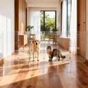 Acrylic Tall Dog Gate, Freestanding Pet Gate Barrier (6 Panel-31.5" H)
