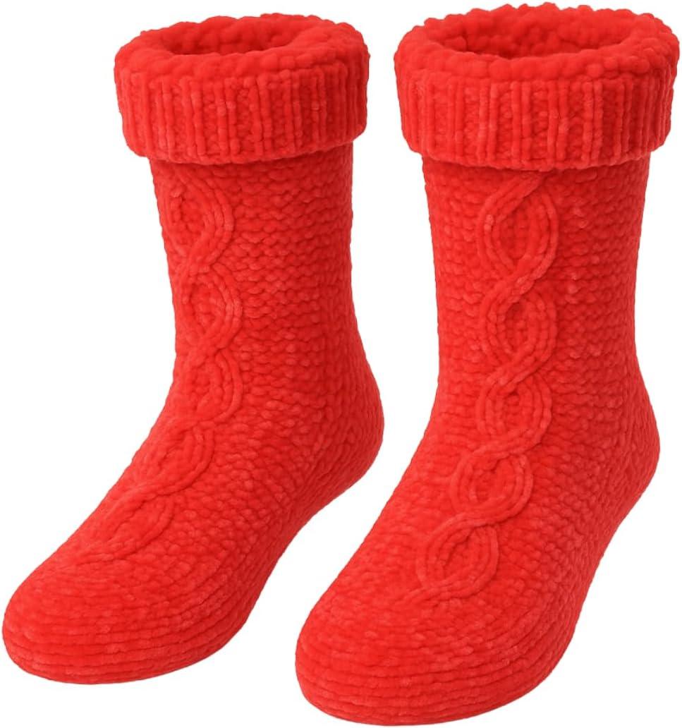 Heat Logic Womens Thermal Socks, Hiking Warm Winter Thick Thermal Crew, Cozy, Cabin & Boot Socks, With & Without Grippers
