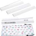 Mahjong Racks with Pushers, White Wooden American Mahjong Tile Pushers and Racks Set of 4, with White Printed Mahjong Racks Drawstring Bag, Mahjong Accessories (19.68 Inches), 19.68 x 2.55 x 1.06 inches