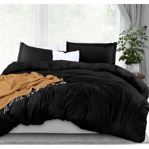 Utopia Bedding Duvet Cover King Size - 3 Piece with Zipper Closure - 1 Comforter Cover 104X90 Inches & 2 Pillow Shams 20X36 Inches (Black) Comforter Not Included
