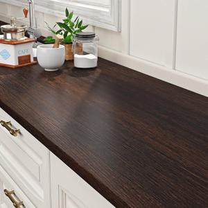 ReWallpaper Walnut Wood Contact Paper Peel and Stick Counter Top Wallpaper, Dark Brown, 30" x 197"