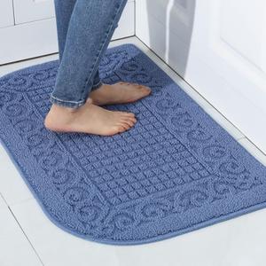 COSY HOMEER 32X20 Inch Anti Fatigue Kitchen Rug Mats are Made of 100% Polypropylene Half Round Rug Cushion Specialized in Anti Slippery and Machine Washable (32x20in Blue 1pc)