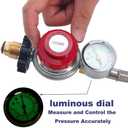 10FT High Pressure Propane Regulator with Hose, Adjustable 0-30 PSI Regulator with Gauge, Stainless Steel Braided Hose, Connect 5-100LB POL Propane Tank to Fire Pit Burner Heater Fryer Smoker Griddle