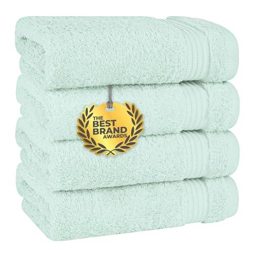 Cotton Paradise Hand Towels for Bathroom, 100% Cotton Turkish 4 Piece Hand Towel Set, Soft Absorbent Face Towels, Mint Hand Towels
