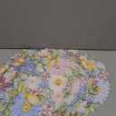 Tudomro 6 Pcs 14'' Spring Round Placemats Easter Flower Embroidered Doilies Daisy Table Placemat for Home Dining Holiday Kitchen Table Decoration