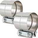 2-1/2 Inch Exhaust Clamp, Lap Joint Band Clamp Stainless Steel for Clamping 2.5" OD to 2.5" ID Pipes
