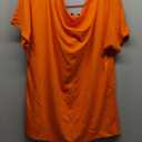 Eniloyal Off The Shoulder Tops for Women Short Sleeve Trendy T Shirts Loose Batwing Summer Going Out Oversized Blouse Tunic Orange, L