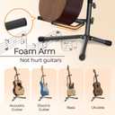 GLEAM Guitar Stand - Adjustable Fit Electric, Classical Guitars and Bass, Load Capacity 20LB, Accessories, Folding Type Black (CG-4)
