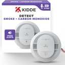 Kidde Smoke and Carbon Monoxide Detector, Hardwired with 10-Year Battery Backup, Voice Alerts, LED Status Lights, Interconnected, 85 dB Alarm, 5 inches, Manufacture Date: Aug 06, 2025, 10-year Life Span