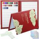 320 Nail Color Chart Book,Nail Color Display Book with 480 Nail Tips & 1-400 Number Labels,Professional Nail Color Swatches Book for UV Gel Polish Nails Art Design(Red)