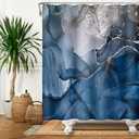 Baocicco Navy Blue Marble Shower Curtain Gold Line Cracks Drape Modern Abstract Luxury Texture Curtains Decorative for Bathroom Waterproof Fabric with Hooks 72x84 Inches Navy Blue a