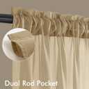 MIULEE Beige Sheer Curtains 84 Inches Long, 4 Panels Set, Rod Pocket Voile Drapes Light Filtering and Semi Transparent, Elegant Window Treatments for Bedroom Living Room,42 x 84 Inches