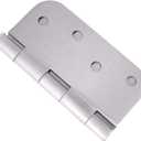 18 Pack, Residential and Commercial Door Hinges 4 Inch Satin Nickel Finish Reversible Hinges, 5/8" Radius Corner, Exterior & Interior Door Hinge for Entryway, Patio and More