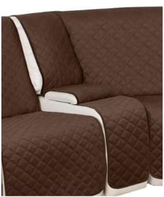 HDCAXKJ Velvet Recliner Sectional Couch Covers L Shaped Corner Reclining Sofa Middle Console Cover Washable Thick Non Slip Sectional Recliner Center Console Slipcover (1 Middle Console, Dark Brown)