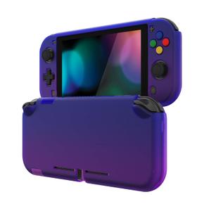 eXtremeRate PlayVital Protective Case for Nintendo Switch Lite, Hard Cover for Nintendo Switch Lite - Screen Protector & Thumb Grips & Buttons Caps Stickers Included - Gradient Translucent Bluebell