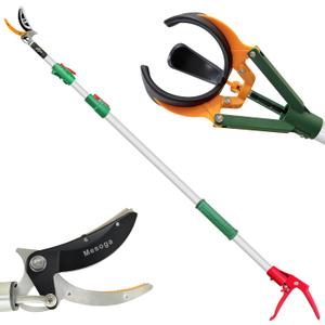 2-in-1 Fruit Picker with Tree Trimmer Pole Garden Tool, 4.6-7.2FT