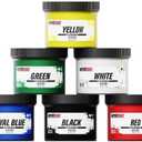 Screen Printing Ink Set - Rapid Cure 6 Color Plastisol Ink for Screen Printing Fabric - Low Temperature Curing 8 oz. Plastisol Ink by Screen Print Direct - Inks for Silk Screens and Mesh