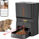 TYM 7L Automatic Cat Feeder with Controllable 2K 3MP Camera - 5G WiFi Pet Food Dispenser with APP Control Laser Interactive, Programmable Timed Feeding, Night Vision, Voice Communication