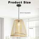 Boho Pendant Light 16" Rustic Farmhouse Chandelier Adjustable Hanging Light