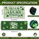 Breling St. Patrick's Day Kitchen Mats Set of 2, Lucky Green Plaid Clover Shamrock Kitchen Rugs Diatomaceous Soft Floor Absorbent Non-slip for Home Anniversary Wedding Party Decor 17x29 and 17x47 Inch
