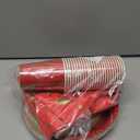 Valentine's Day Party Supplies Red Heart Love Disposable Paper Plates Napkins Cups plastic Tablecloth for Valentine's Day, Engagements, Anniversary, Birthday Party Serve 25