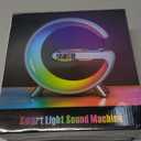 BKDRL Bluetooth Speaker Lamp with Wireless Charger, RGB Night Light, Alarm Clock, App Control - White