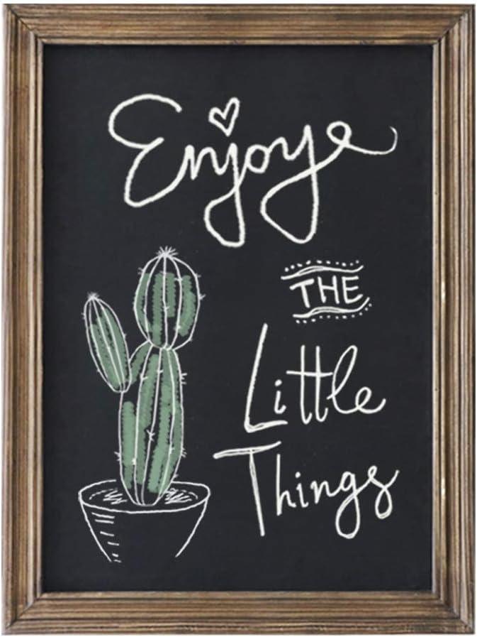 Rustic Magnetic Chalkboard Signs 16 x 20 inch Wood Framed Wall Hanging Display Board for Wedding, Bar, Kitchen, Brown
