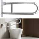 Handicap Grab Bars, Flip Up Toilet Grab Bar, Wall Mount Handicap Grab Rails, 23.6 Inch Stainless Steel Bathroom Shower Safety Bars Provide Safety Assist Grab for Pregnant Woman Elderly Disabled