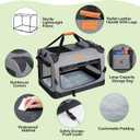 Morpilot 24-inch Portable Collapsible Dog Crate: Travel Dog Crate Soft-Sided for Small Dogs up to 27lbs, with Foldable Bowl, Shoulder Strap & Storage Pockets, Grey