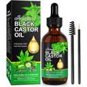 Jamaican Black Castor Oil, 100% Natural & Pure Cold Pressed Oils for hair growth, Eyelashes and Eyebrows, Castor Oil Organic