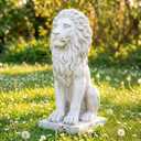 Lion Statue, Outdoor Garden Statues 27in Tall, White
Magnesium Oxide Stone Composite, Animal Sculpture, Home Decor Yard Patio Garden