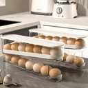 WACOI Auto Rolling Fridge Egg Organizer, Space Saving Eggs Dispenser for Refrigerator Storager, Home Egg Holder, 1 pack