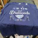 Glamourous Denim and Diamonds Graphic T-shirt Blue, L