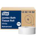 Tork 12021502 Advanced Jumbo Roll 2-Ply Toilet Tissue, White