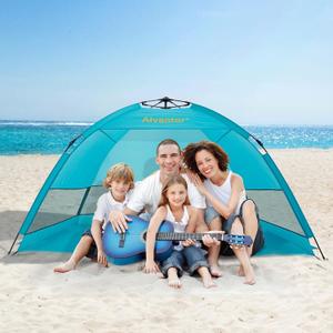 Alvantor Beach Tent Beach Umbrella Outdoor Sun Shelter Cabana Automatic Instant Pop-Up UPF 50+ Portable Beach Shade Camping Fishing Hiking Canopy Easy Set Up Light Weight Windproof for 2-3 Person