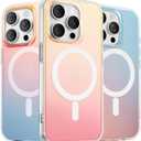 ORNARTO for iPhone 15 Pro Case, Compatible with MagSafe, Holographic Iridescent Cover, Magnetic Shockproof Protective Rainbow Phone Case for iPhone 15 Pro 6.1"-Sunset