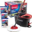 O-Cedar Easywring Microfiber Spin Mop & Bucket Floor Cleaning System + 3 Extra Refills (4 Refills Included)