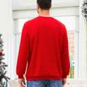 Disney family matching sweatshirt Stitch Mickey Spiderman print long sleeve winter Christmas mom dad kids loose fit red (Red, M)