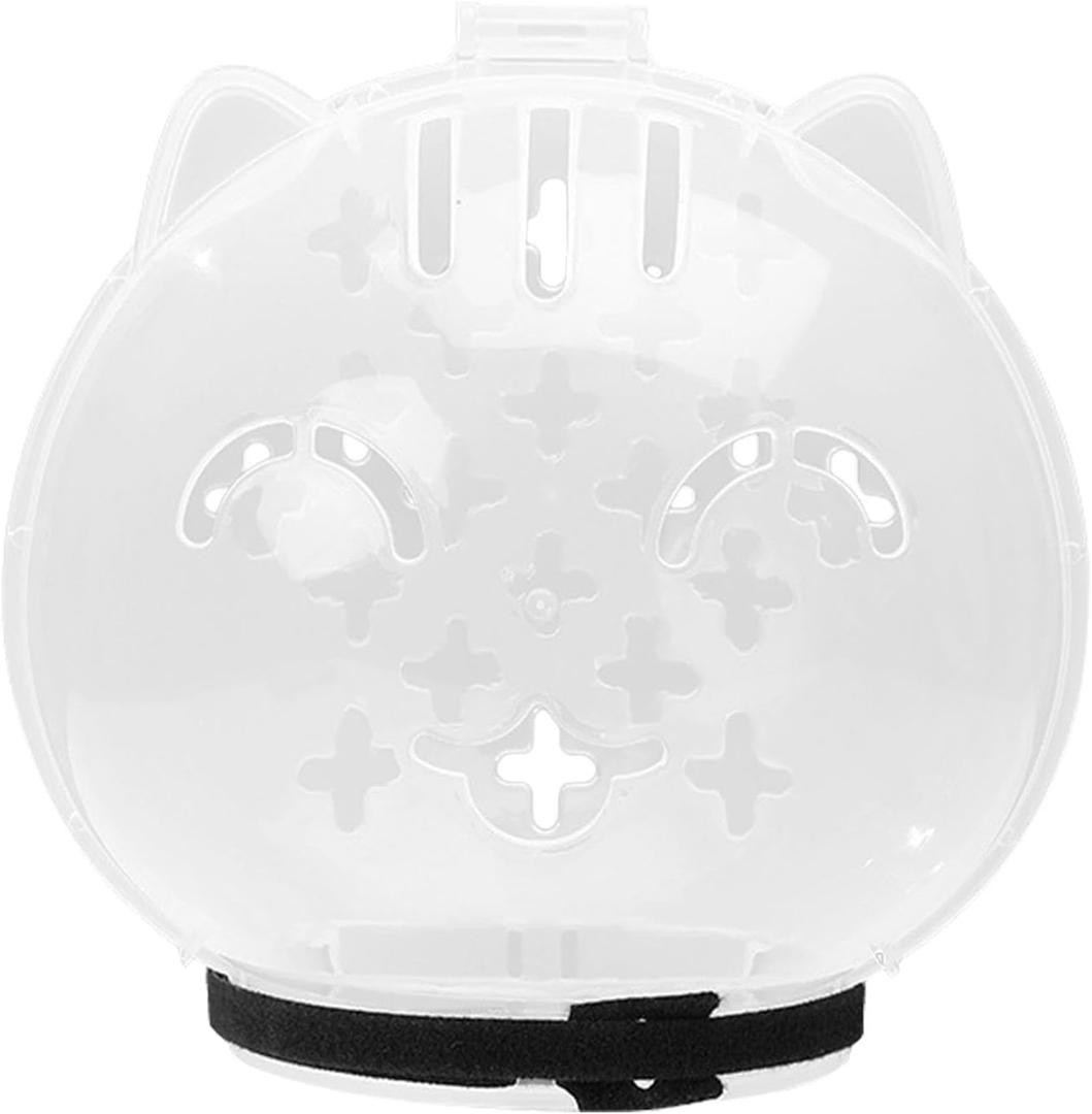 Cat Muzzle for Grooming Breathable Cat Muzzle Helmet Adjustable Hood Anti Bite Muzzles for Pet Bathing,Taking Injections(Color:Clear)