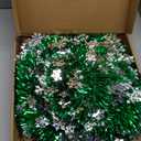 5Ft Pop Up Christmas Tree with Lights, Collapsible Pencil Tree Green, Skinny Christmas Tree Slim Xmas Tree, Artificial Tinsel Tree Foldable for Home Apartment Holiday Party Winter Decor