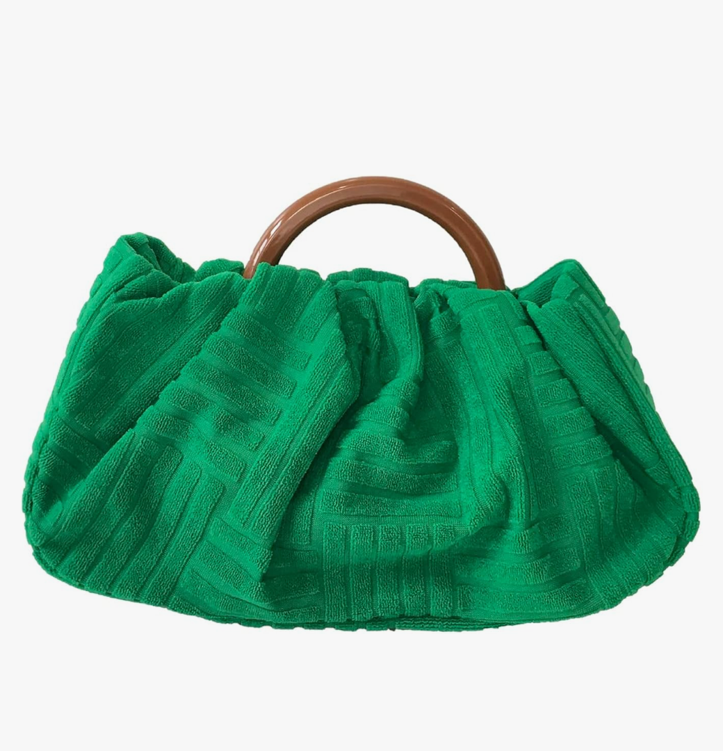 Women's Adele Embossed Pouchette Clutch Ring Handle