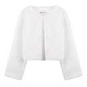 BOLEROSE Girls Cozy Faux Fur Childrens Kids Bolero Shrug Jacket Coat (White, 9-10 Years)