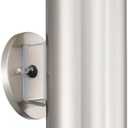 Cerdeco Stainless Steel Dusk to Dawn Sensor Outdoor Wall Lighting Cylinder Wall Sconce Suitable for Garden & Patio,Exterior Modern Porch Wall Light,Nickel Finished[ UL-Listed ]