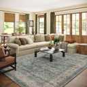 Machine Washable Living Room Rug: 8x10 Area Rugs for Bedroom Vintage Stain Resistant Non Slip Low Pile Lightweight Boho Carpet for Kitchen Dining Room Farmhouse Kids Room Nursery