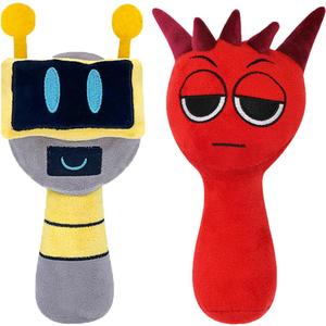 Plush Toys, Horror Games Plushies Toy for Fans, Soft Stuffed Animal Pillow Figure Doll Christmas Birthday Gifts for Adult Kids (Red+Yellow)