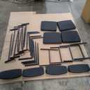 IDEALHOUSE Bar Stools Set of 4 with Armrests, Counter Height Bar Stools Set with Footrest & Soft Back, Metal Barstools Set with Wide Upholstered Seat for Kitchen Islands, Counter Bars, Rustic Black